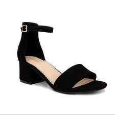 London Fog  Women  s Sandals sz 8 Microfiber Black NEW  box 251