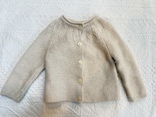 Mini Boden Cardigan Sweater Baby Girls 6-9 Months Button Up Oatmeal Ivory