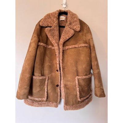 #ad #ad Vintage Fingerhut Fashions Tan Faux Suede Sherpa Lined Western Coat Jacket XL $125.00