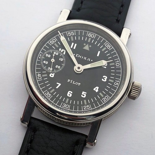 Big Military DOXA Locle Swiss Wristwatch Steel Case STYLE Aviator Pilots WW2