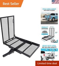Versatile Foldable Hitch Carrier With Ramp - Ideal For Wheelchairs Scooters Versatile Foldable Hitch Carrier With Ramp - Ideal For Wheelchairs Scooters