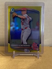 2025 Bowman Draft Yellow Refractor /75 JJ Wetherholt Cardinals 🔥