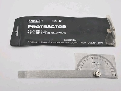 General Tools Stainless Steel Miter Angle Protractor no. 17 w/ Case Made in USA