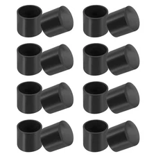 Round Plastic Hole Plugs 0.6 Inch, 16 Pack Tubing Insert End Cap, Black