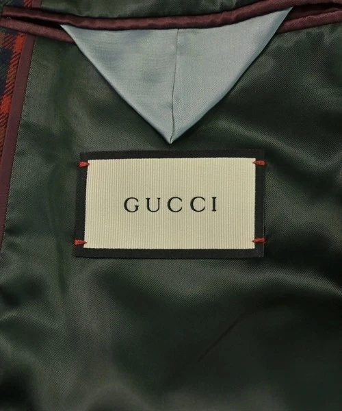 GUCCI Tailored Jackets RedxGreenxNavy(Check Pattern) 48(Approx. L) 2200627565038 - Image 3 of 4