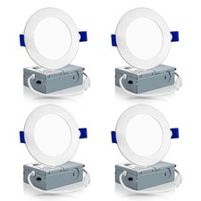 4 Pack 4 Inch LED Recessed Ceiling Light with Junction Box 3000K/4000K/5000K Se