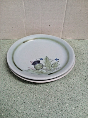 Buchan Portobello Scotland Stoneware Floral/Thistle Bread / Butter Plates (2)