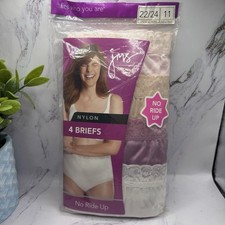 Hanes JMS 4 Pk 100 Nylon Briefs No Ride Up Panty 2011 Just My Size, Size 11 NEW