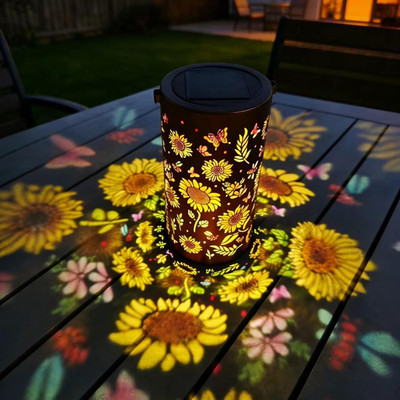 Colorful Sunflower Solar Lantern Outdoor Waterproof Garden Decorative Light, Han