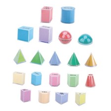 20Pcs 3D Shapes Geometric Solids Geometric Shapes Blocks Set for Classroom