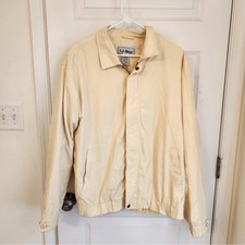 Vtg LL Bean Full Zip Classic Golf Bomber Jacket Pastel Yellow Mens Size L MM920
