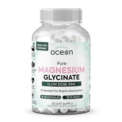Pure Magnesium Glycinate Supplement with Zinc, 1 Bottle