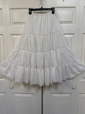 VTG Barbizon 1950s 1960s Tiered White Half Slip Lace Trim Skirt Size Large