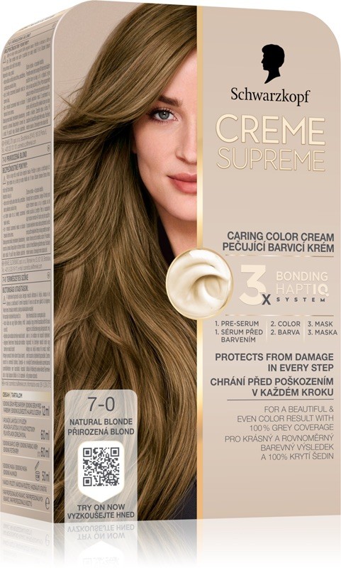 Coloration SCHWARZKOPF 7-0 blond naturel crème de soin capillaire