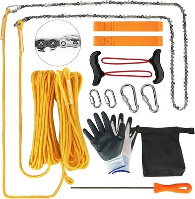 Premium 55 Inch High Limb Rope Saw with Two Ropes,70 Sharp Teeth Blades on Both