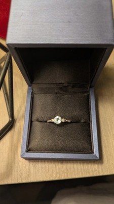 Gem Stone King Ring Size 7.5 White Golden Plated Sterling Silver Aquamarine Ring