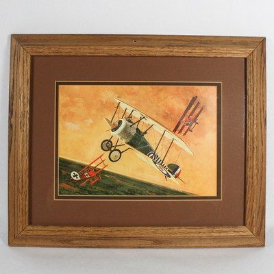 Jb Deneen Gerahmt Und Mattiert Wand Kunstdruck WW1 Bi Flugzeuge Orange Sky Heim