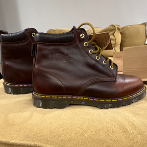 Dr. Martens Men’s Brown Leather 6-Eyelet Lace-Up Combat Ankle Boots US 13