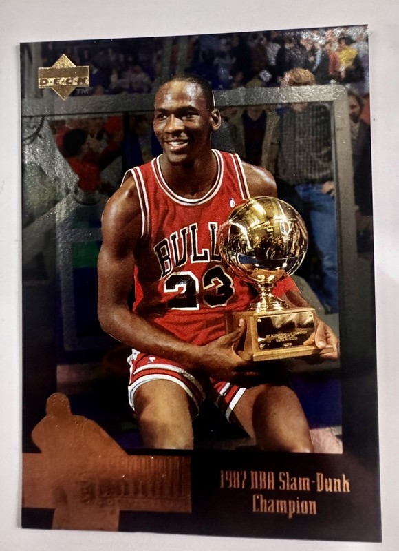 95 UPPER DECK HOLO NBA SLAM DUNK CHAMPION MICHAEL JORDAN CARD #JC5 BULLS MINT!