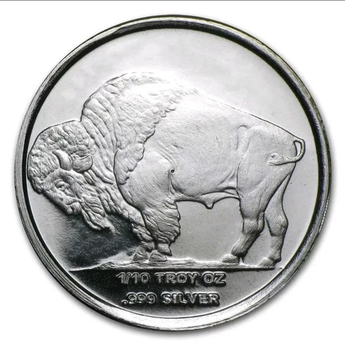 (Tube of 50) Golden State Mint Buffalo 1/10 oz  Silver Round - Circulated