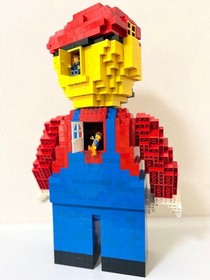 LEGO Minifigure Jumbo 3723 Big Size Mario Custom Built Figure Rare Authentic