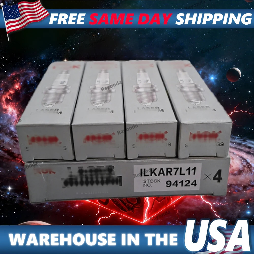 Set of 4 Laser Iridium Spark Plugs ILKAR7L11 For Mazda CX-5 2013-2015 NGK 94124