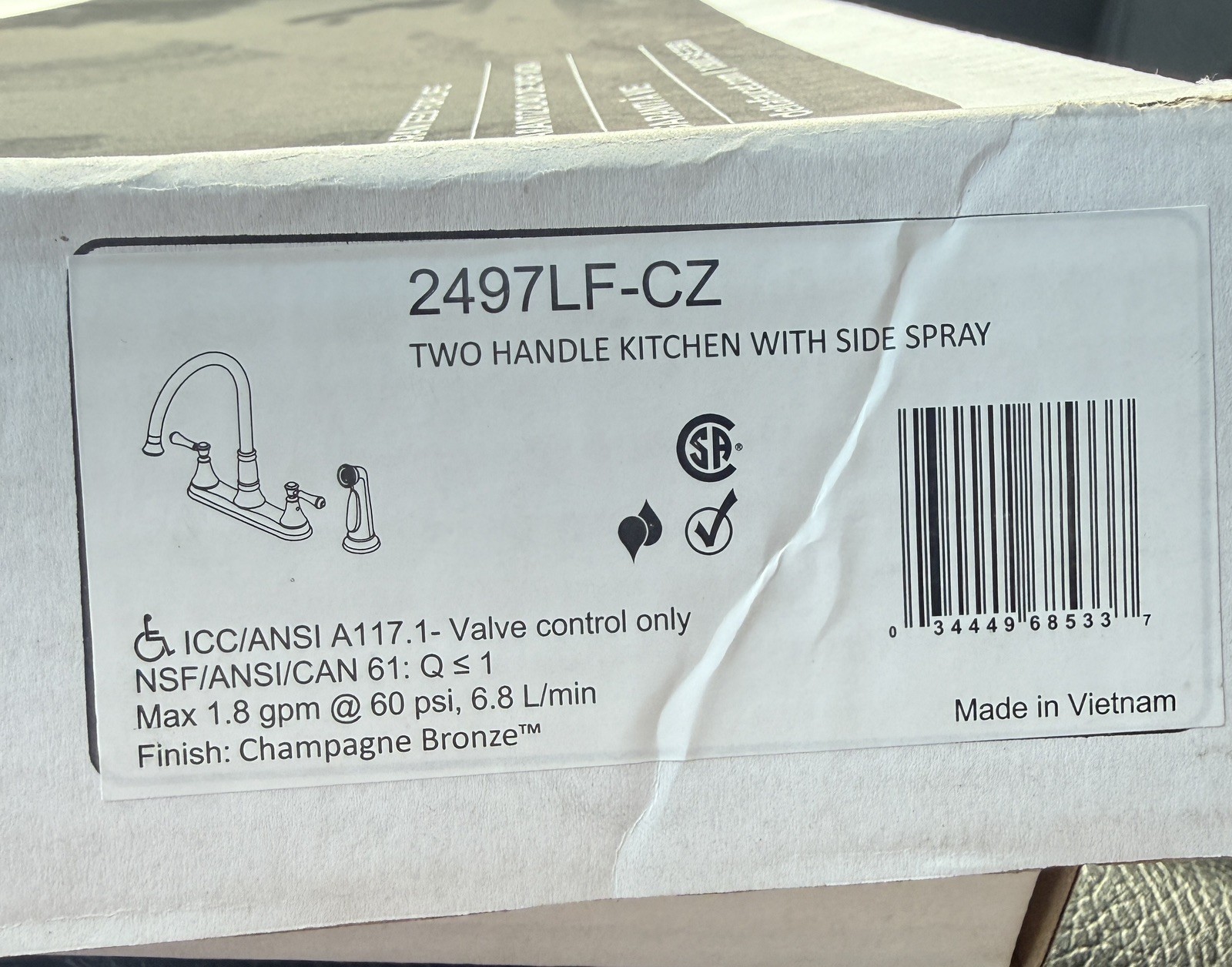 Delta Cassidy 2497LF-CZ Two Handle Kitchen Faucet with Spray - Champagne Bronze
