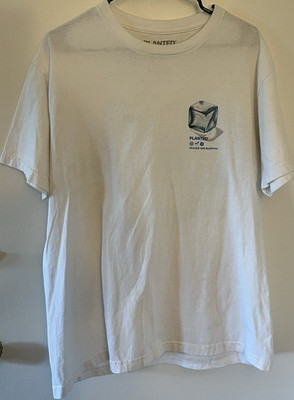 PLANTED Men's L White Crew Neck Short Sleeve Double-Sided Dice Graphic T-Shirt