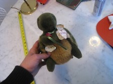 Vintage Gund "Whiz" Turtle 8  1987 Stuffed Plush Glass Eyes Tortoise Doll w Tags