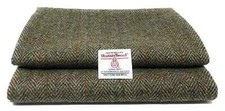 Harris Tweed grün Fischgrät Stoff - 100% reine Wolle 1 Meter plus