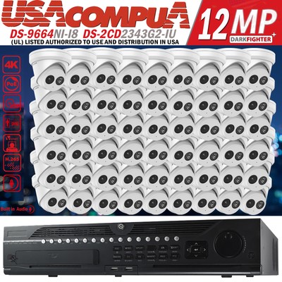 Hikvision 32MP 64CH Security System kit 4MP Turret IP Camera DS-2CD2343G2-IU Lot