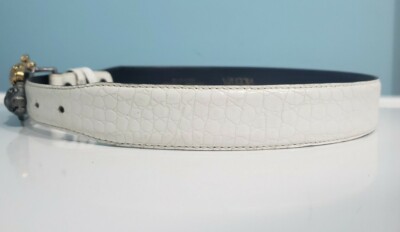Authentic Vicenza White Italian Calfskin Silver Gold Fish 