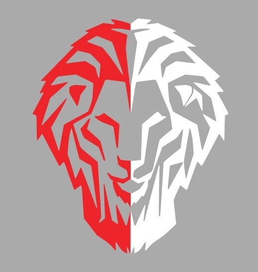 Pegatina León Rojo y Blanco, Equipo Futbol, Vinilo Resistente Personalizado - Imagen 1 de 1