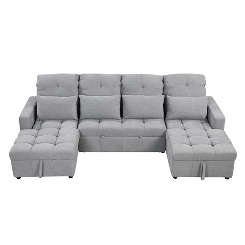 110.2" Oversized U-shaped Sofa Versatile Sectional Sofa Pull-out Sofa Bed with D - Picture 10 of 12
