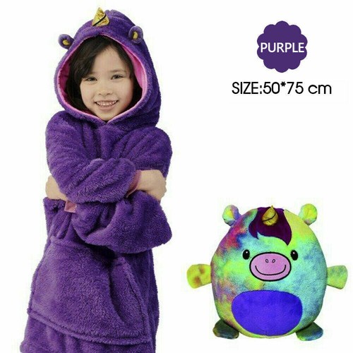 kids Blanket Hoodie Comfy Ultra Plush Giant Sweatshirt Huggle Warm Fleece Hooded - Picture 10 of 10