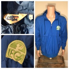 Vintage 80's blue LPGA Golfing Chalk Line Light Windbreaker Jacket Size Large xl