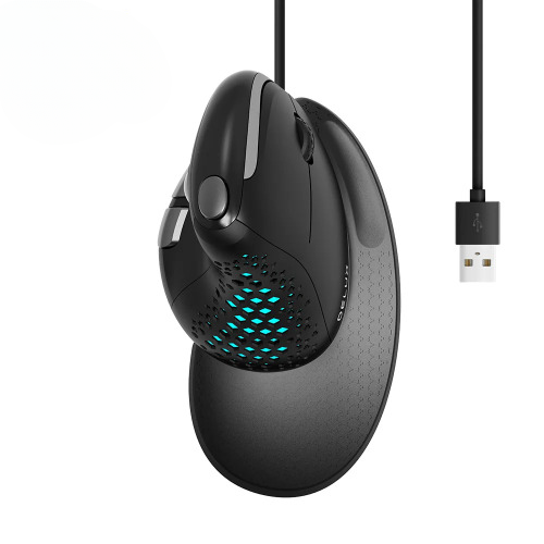 **Ergonomic Vertical Gaming Mouse with RGB Lights & Removable Back Cover**  