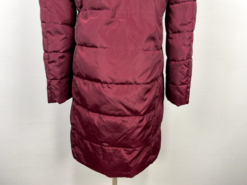 U.S. Polo ASSN Burgundy Long Puffer Zip Button Hooded Women's Coat Jacket Sz 38 - Picture 12 of 21