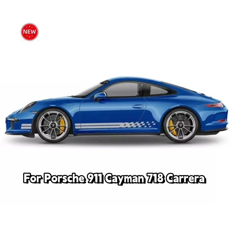 Calcomanía adhesiva gráfica de coche a rayas de carreras de 2 piezas para Porsche 911 Cayman 718 Carrera Foto 4 de 4