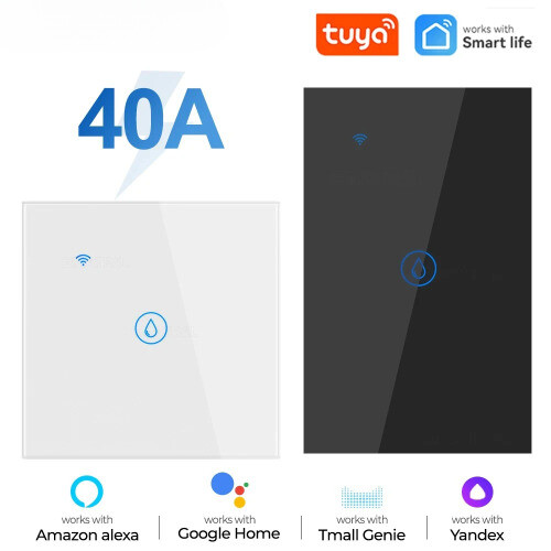 40A Tuya Smart Wifi Water Touch Wall Switch Light Timing EU Us