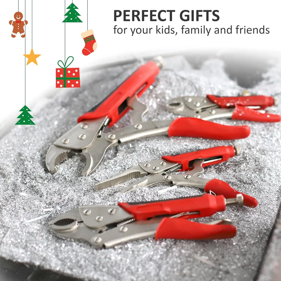 4-Piece Locking Pliers Set with Heavy Duty Grip, 5", 7" and 10" Curved Jaw, 6-1/ - Image 2 of 4