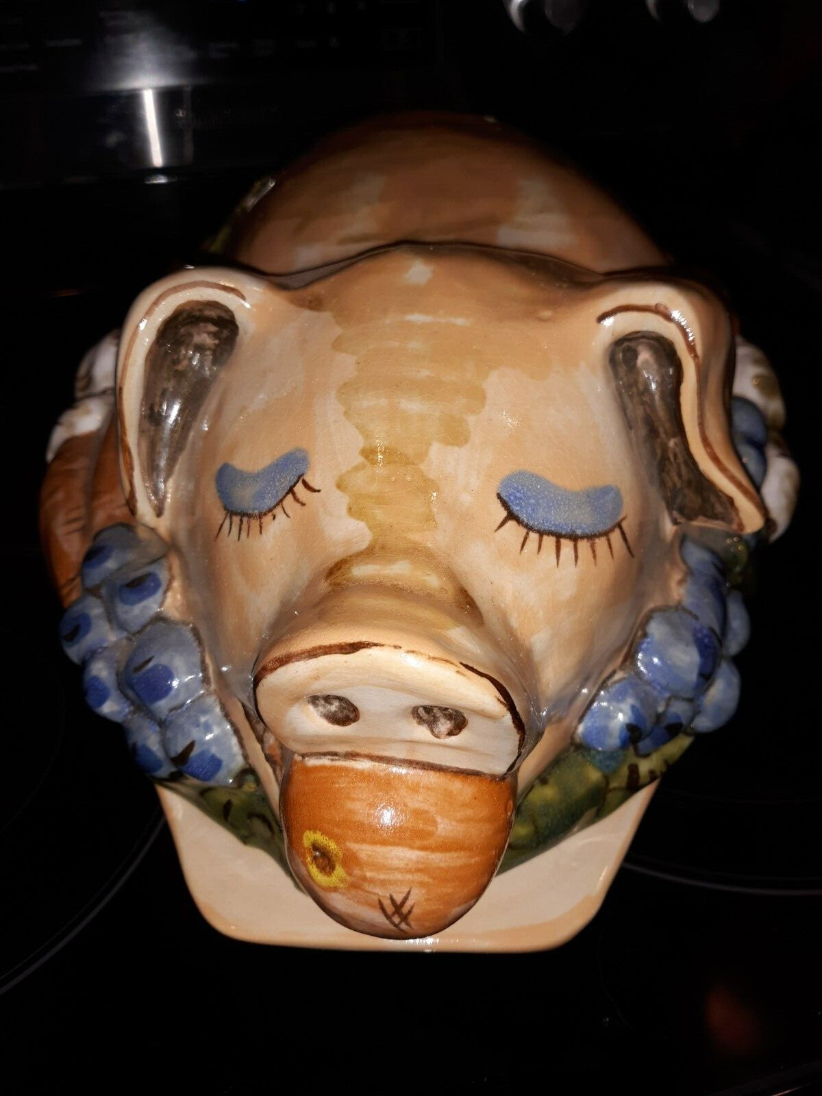 Louisville Stoneware Pottery Covered Pig Platter Casserole Dish Lid