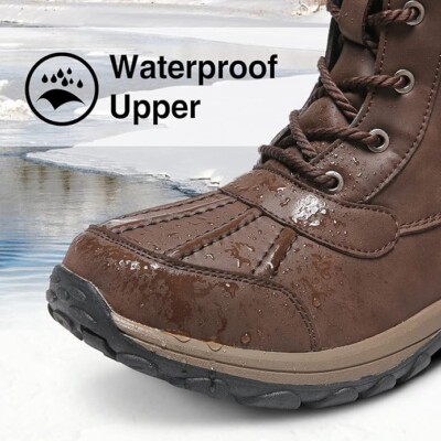 Mens Snow Duck Boots Waterproof Insulated Warm Fur Lined Winter Boots No… Hiking Fur Work Boots Mens Waterproof Snow Winter Duck Boots  main image 4