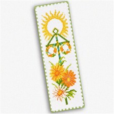 Summer Stitchery: DIY Cross Stitch Bookmark Kit for Adults - Midsommar-inspired