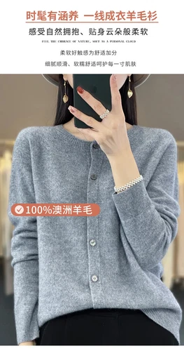 Primavera y Otoño Para Mujer Cárdigan Suéter de Cachemira Elegante Top Suéter Abrigos - Imagen 24 de 39