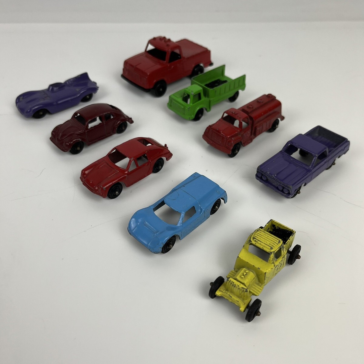 Vintage Lot of 9 Tootsietoy Cars, El Camino, Porsche, Ford GT