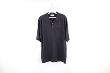 Vintage 90s Burberry Mens Large Faded Short Sleeve Collared Polo Shirt Black USA