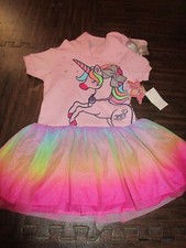 Girls JoJo Siwa Cosplay Hooded Unicorn Tulle Tutu Dress Size 4-5