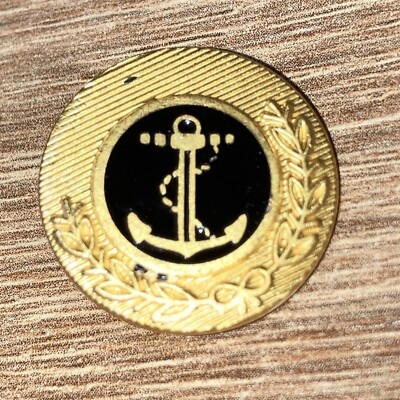 Lord Nelson Anchor Gilt & Black Button By London Badge & Button Co (2597)