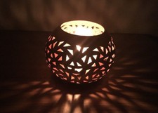 Photophore ovale ajouré en